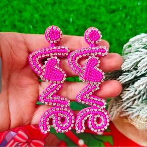 NIP Love 💝 rhinestone earrings ava in 2 colors. Pink & Red